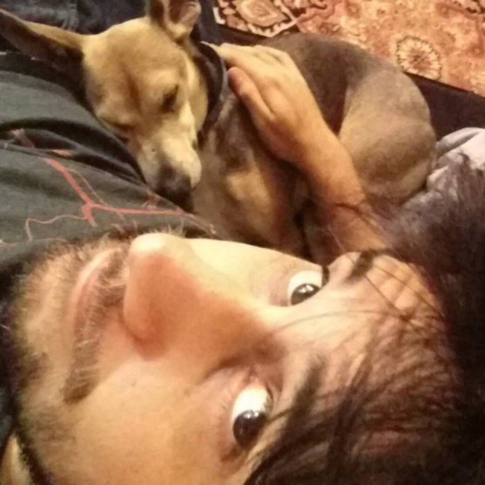 Dog and I. I mean, if I have to deal with all the work of having him, can't I milk it for dates? Click for full size.
