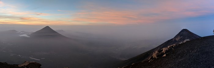 View from the summit at Acatenango at Dawn. Click for full size.