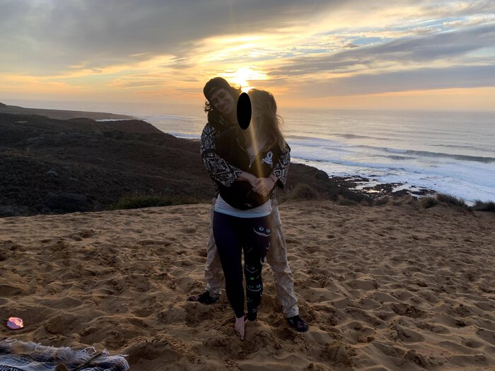Pablo holding Karen, looking at her lovingly. Click for full size.