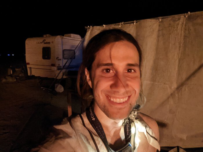 Pablo in festival garb, smiling. Click for full size.