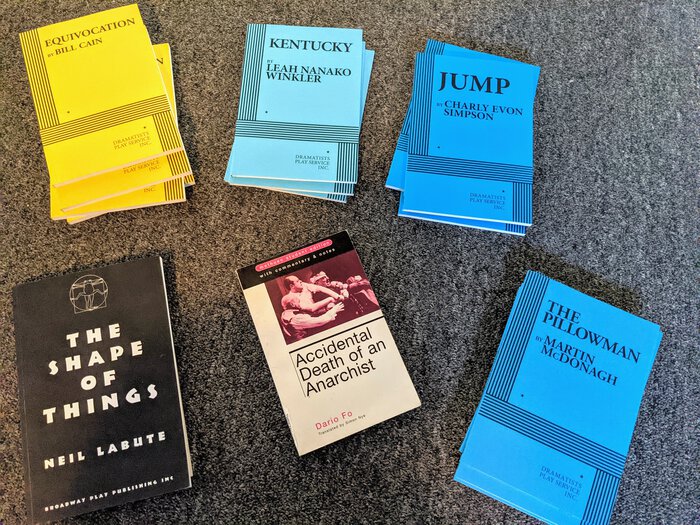 Several scripts laid out.